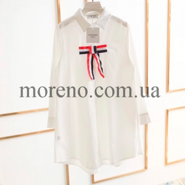 Рубашка Thom Browne белая с бантиком