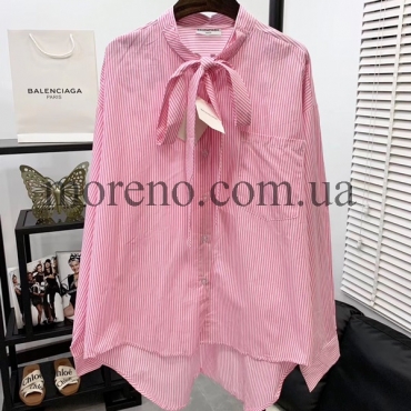 Рубашка Balen*iaga розовая с бантиком