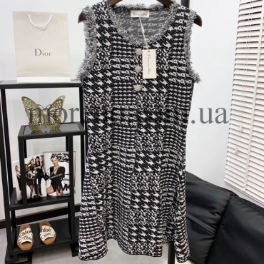 Платье Dior черное с пуговицами