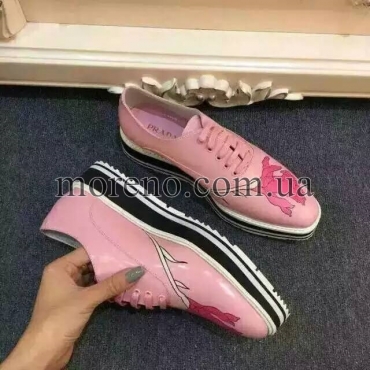Туфли Prada на шнуровке розовые фото 1
