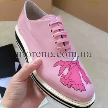Туфли Prada на шнуровке розовые фото 2