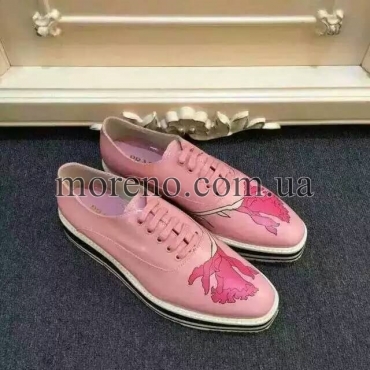 Туфли Prada на шнуровке розовые фото 3