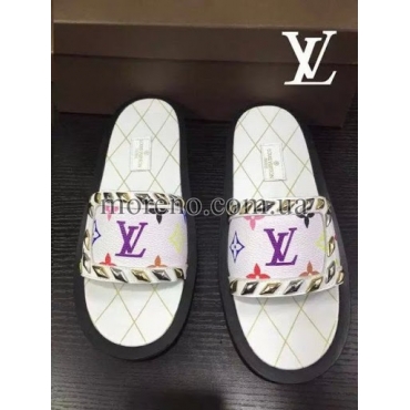 Шлепанцы Louis Vuitton white multicolor фото 1