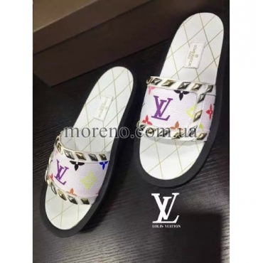 Шлепанцы Louis Vuitton white multicolor фото 2