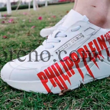 Кроссовки Philipp Plein белые с цветным лого фото 1