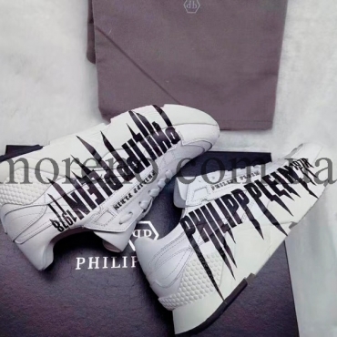 Кроссовки Philipp Plein белые с цветным лого фото 4