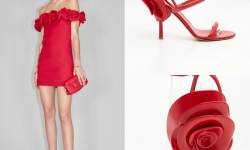 Босоніжки Valentino з трояндою на підборах фото 10