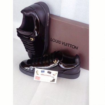 Кеды Louis Vuitton лаковые черные