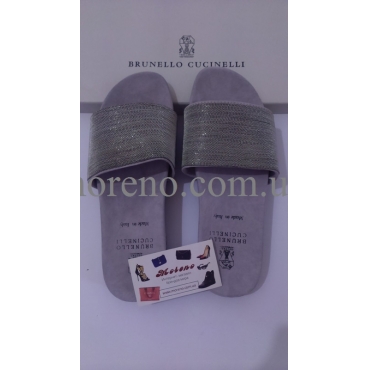 Шлепанцы Brunello Cucinelli серые фото 2