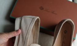 Лофери Loro Piana beige suede фото 2