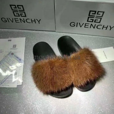 Шлепанцы Givenchy с мехом фото 3