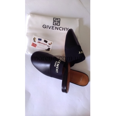 Шлепанцы Givenchy черные с лого фото 2