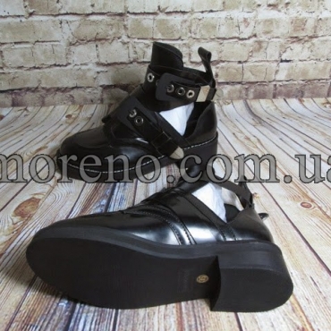 Ботинки черные кожаные фото 2