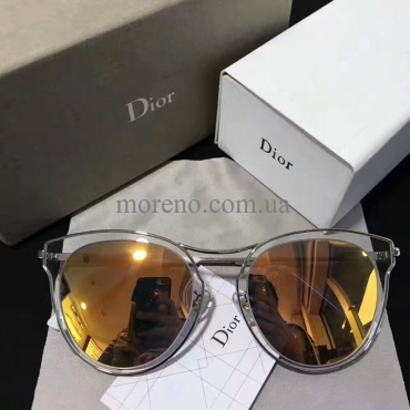 Очки Dior зеркальные золотые