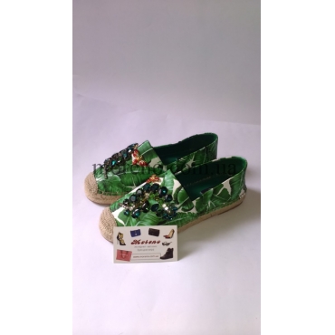 Эспадрильи D&G зеленые с украшением фото 2