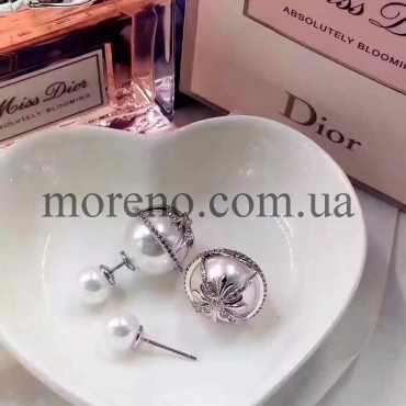 Серьги Dior жемчужина с отделкой фото 3